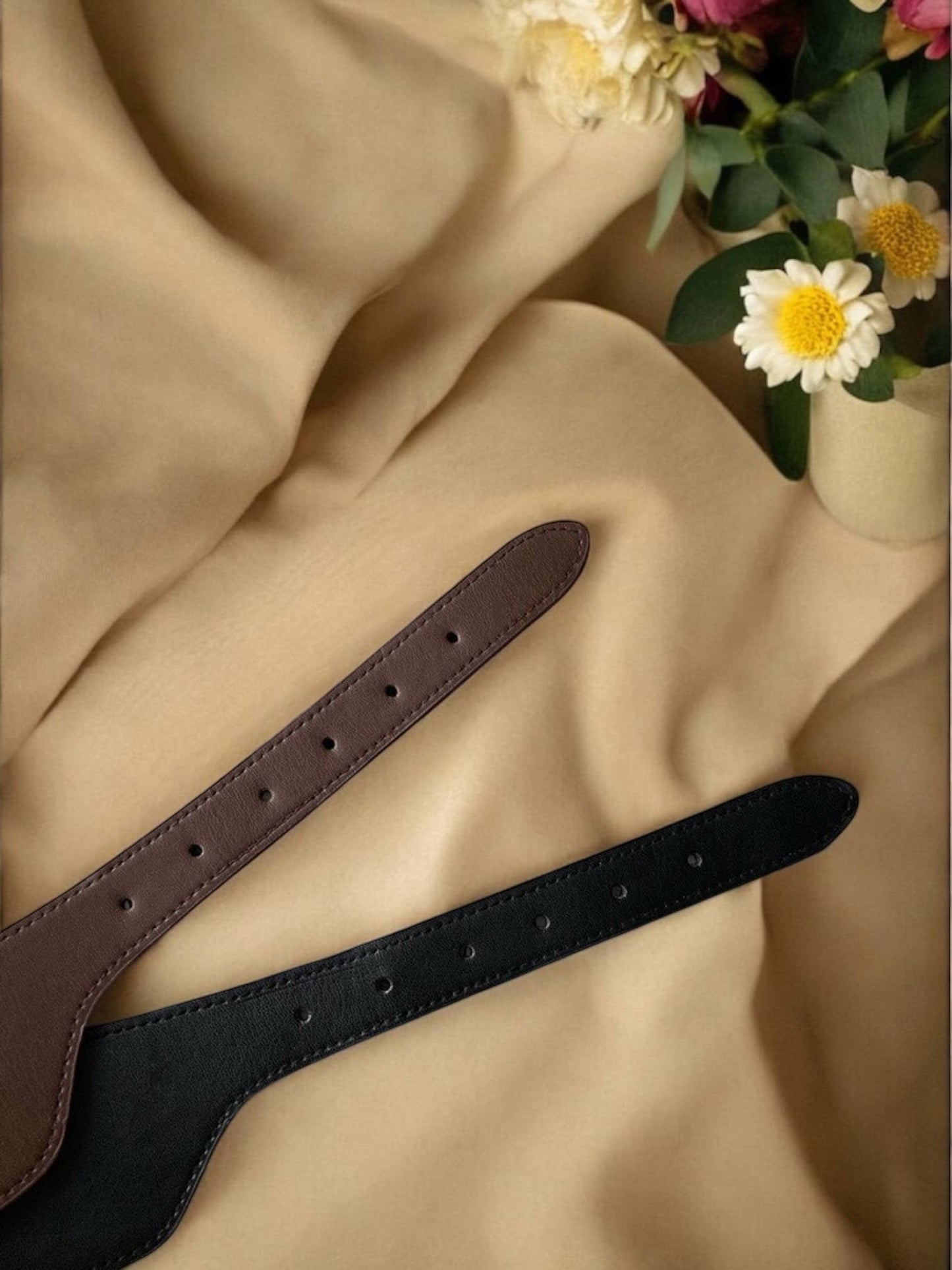 Wide faux leather belt CT09