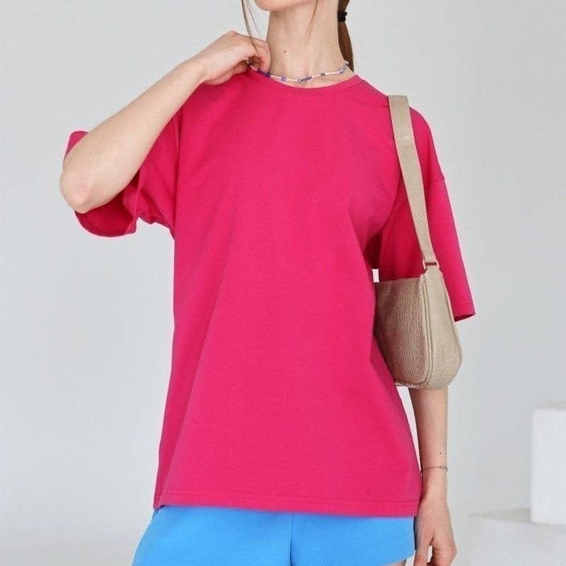 Tricou casual din bumbac, cu croială lejeră MB7011