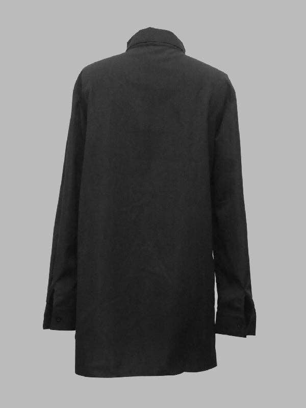 Long Sleeves Loose Solid Color High-Neck Blouses&Shirts Tops MBC3007