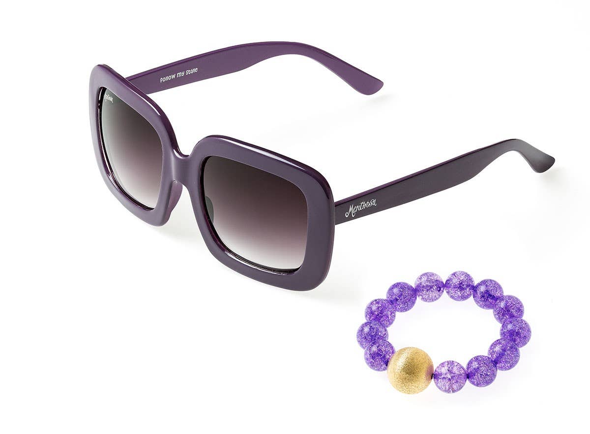 Women's sunglasses and natural stone bracelets in set MB3005