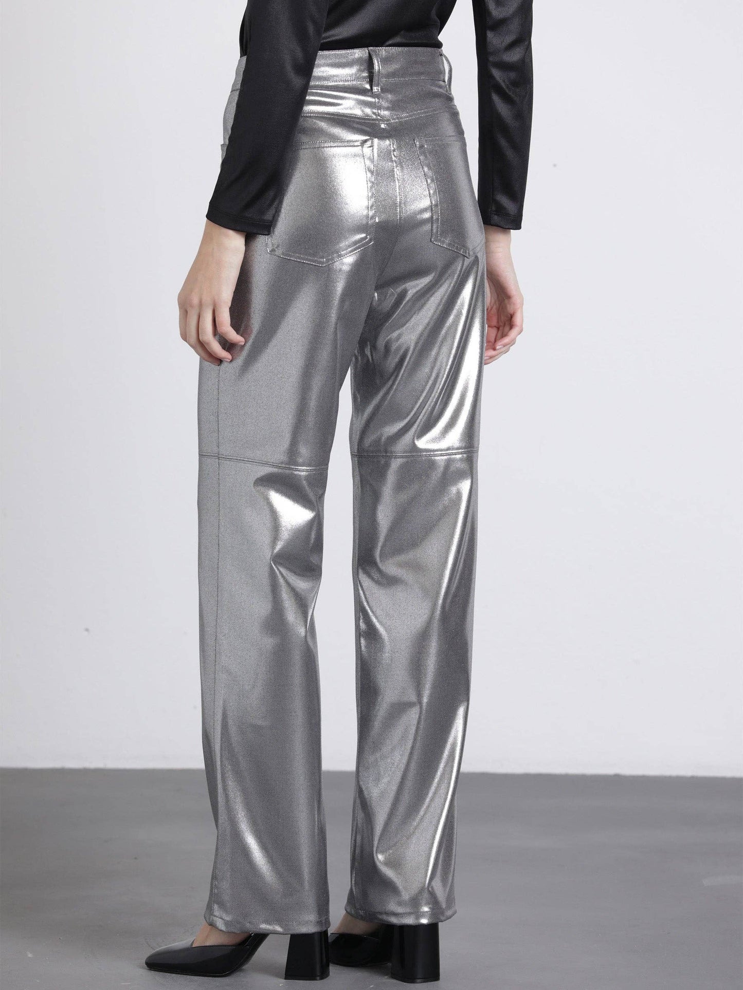 Metallic Trousers - Pantaloni Premium Textură Metalică 500105