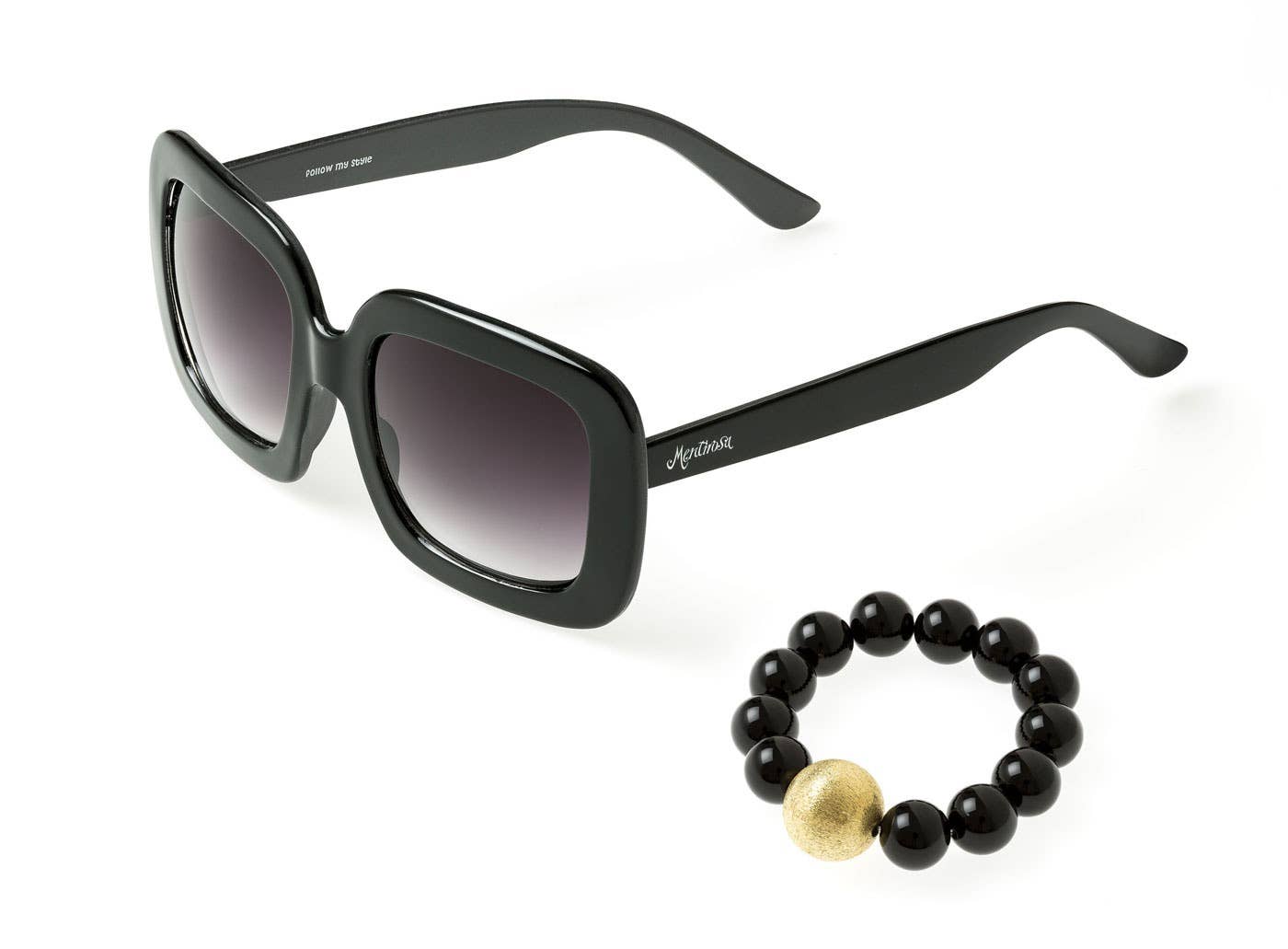 Women's sunglasses and natural stone bracelet in set MB3002