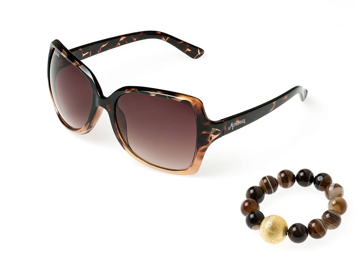 Women's sunglasses and natural stone bracelet in set MB3004