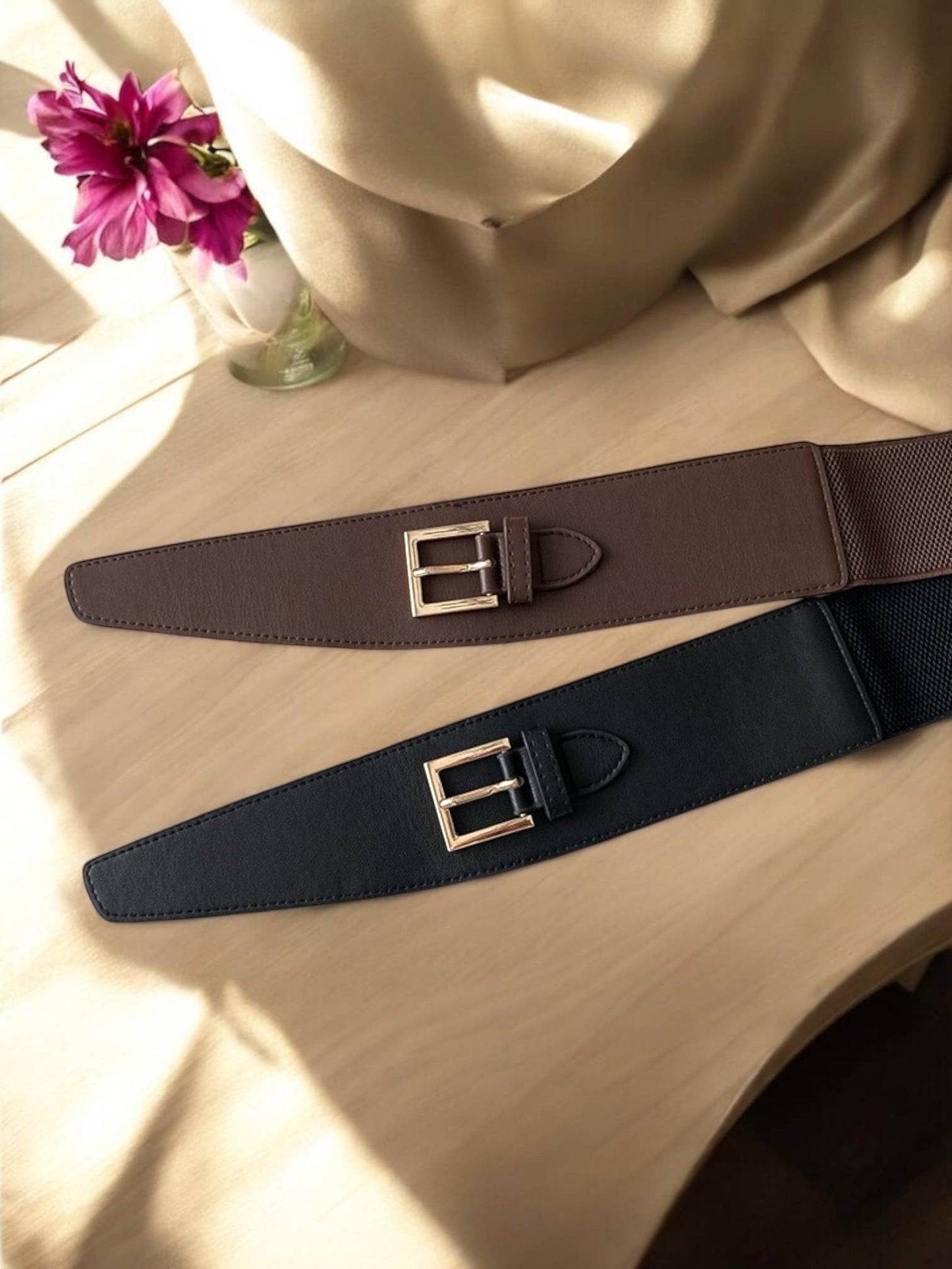 Wide faux leather belt CT09