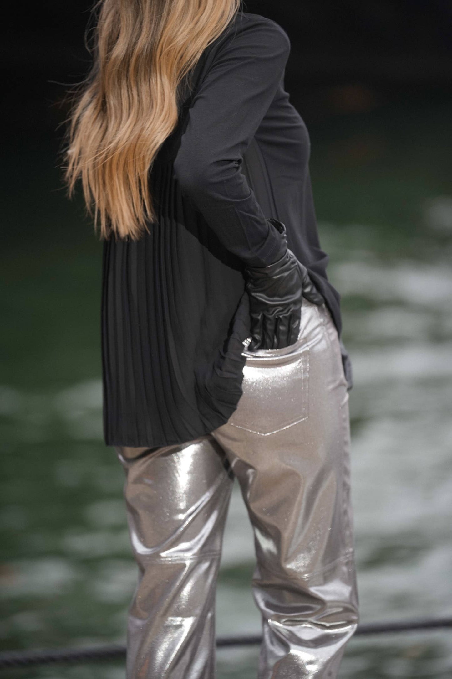 Metallic Trousers - Pantaloni Premium Textură Metalică 500105