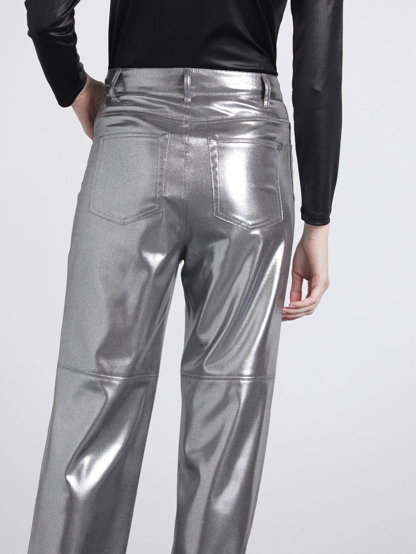 Metallic Trousers - Pantaloni Premium Textură Metalică 500105