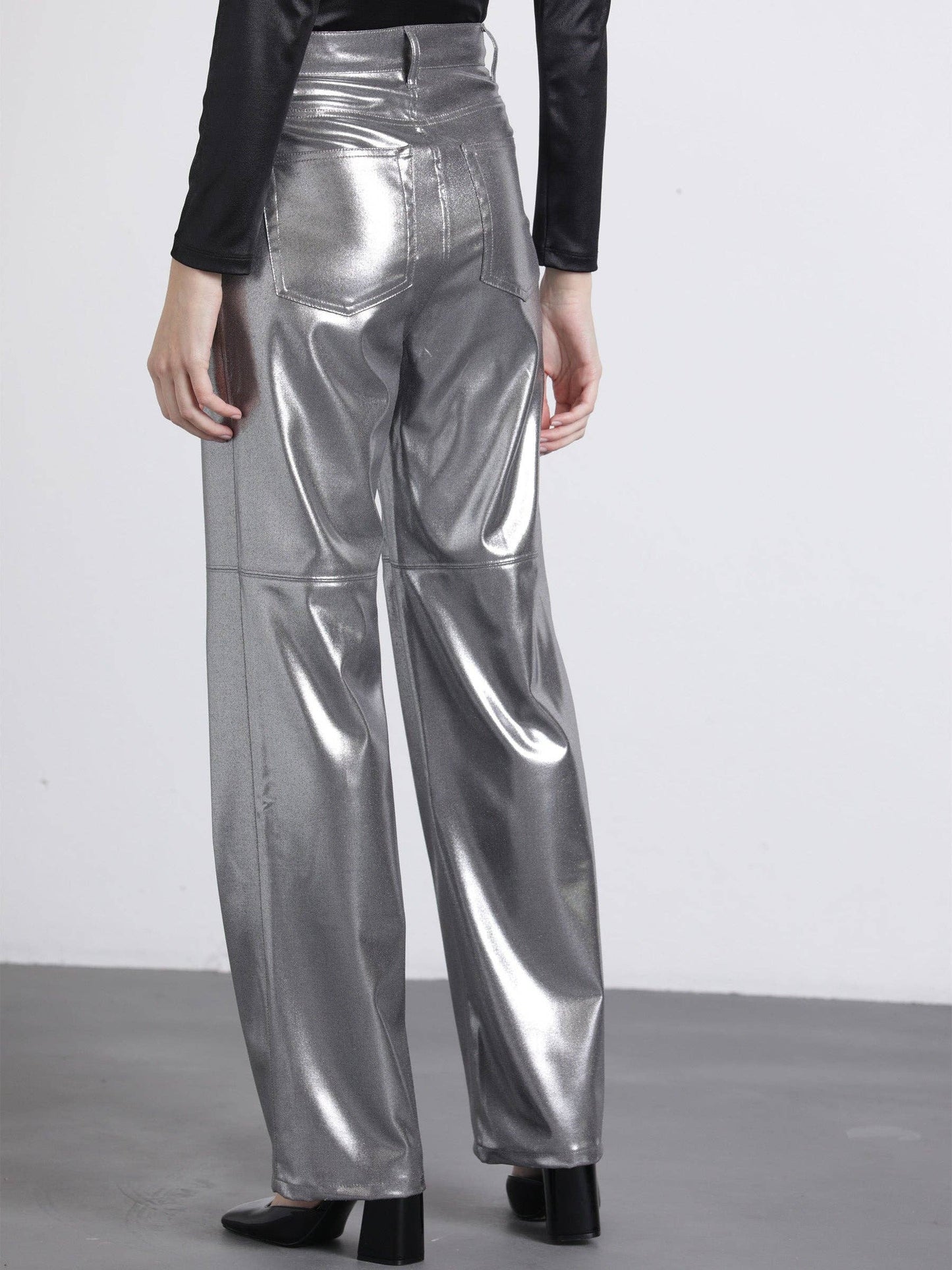 Metallic Trousers - Pantaloni Premium Textură Metalică 500105