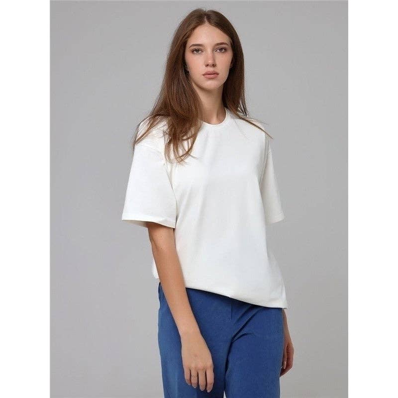 Tricou casual din bumbac, cu croială lejeră MB7011