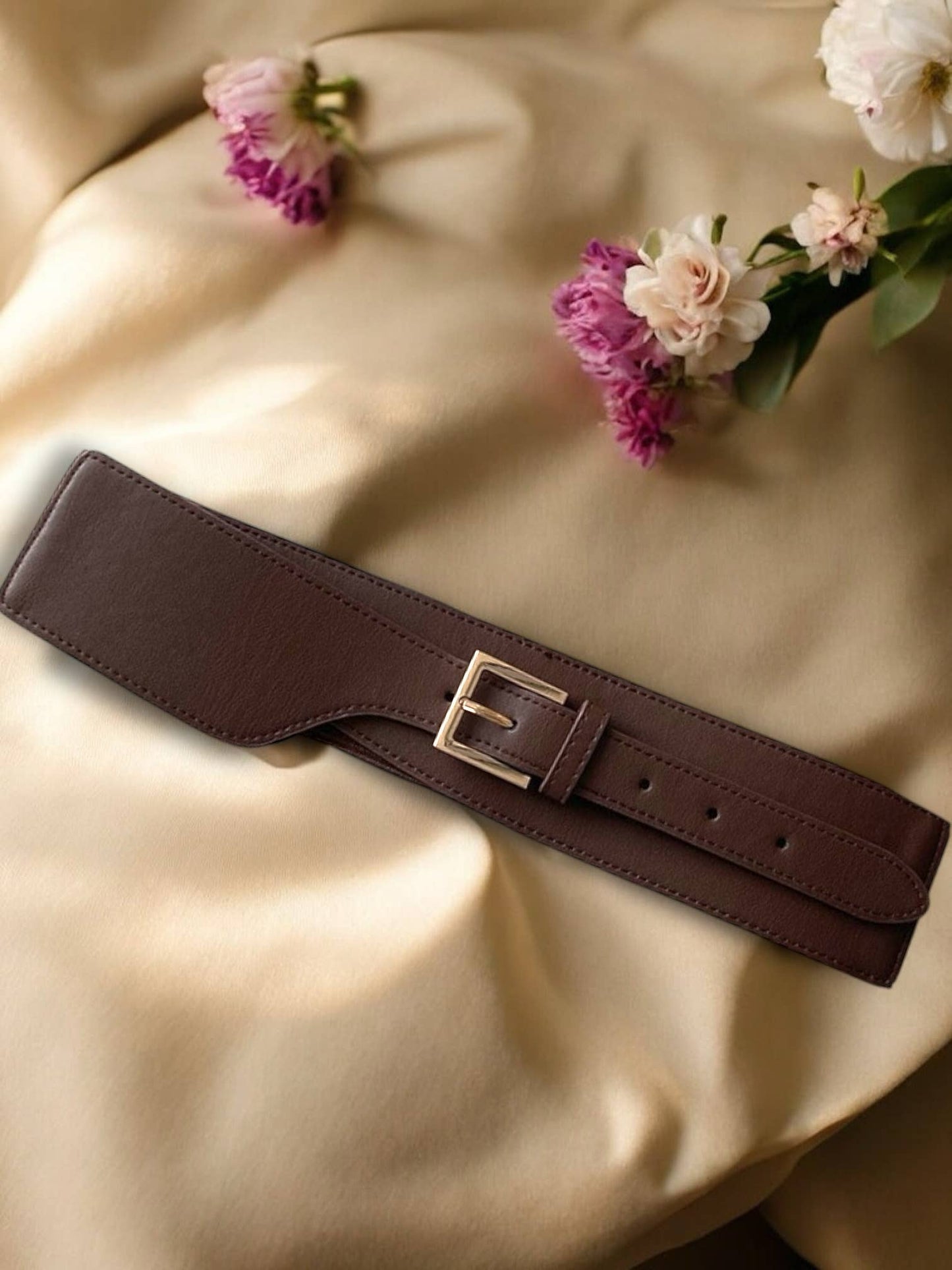 Wide faux leather belt CT09